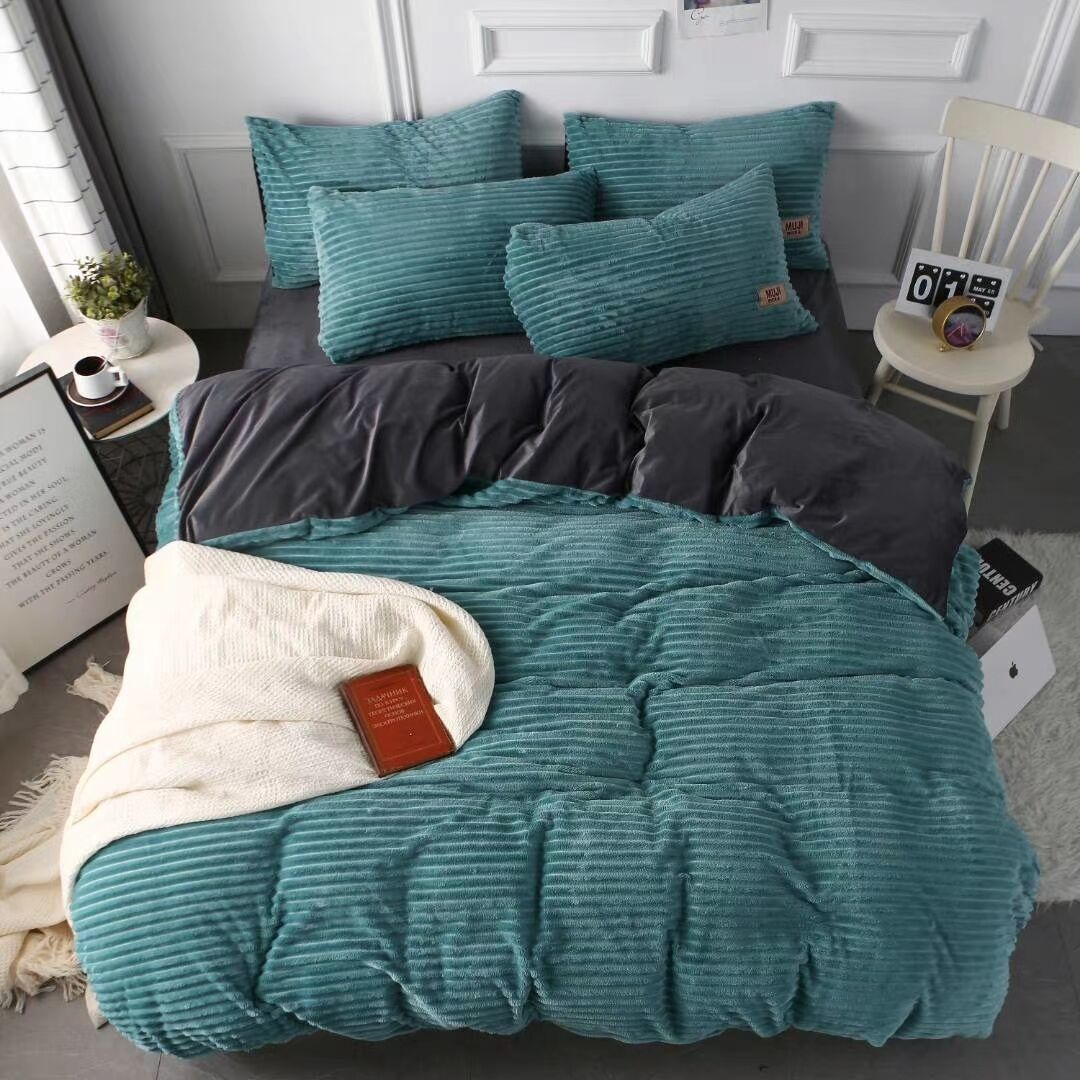 King size double side Magic velvet flannel fleece bedsheets factory