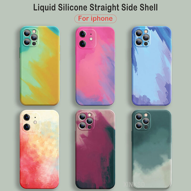 Mobile Cell Phone Back Cover Case Protective Watercolor Painting Phone Case for iPhone 13 12 Pro Max 12 Mini 11 Pro XS Max XR X