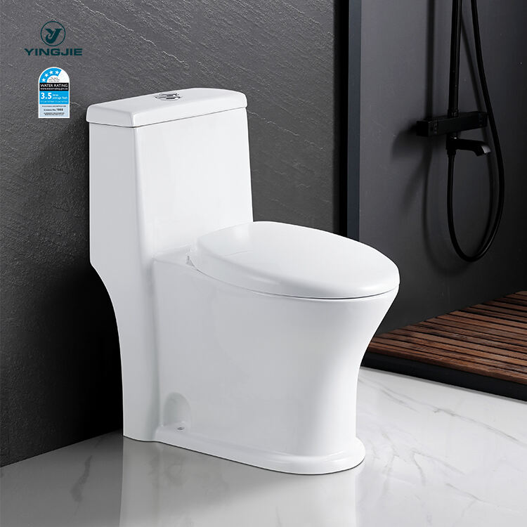 Modern style water closet siphonic ceramic sanitary ware one piece toilet bowl p trap bathroom toilet factory