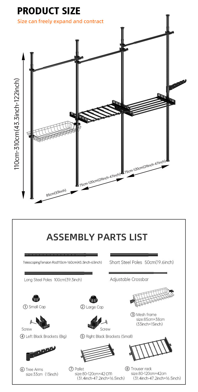 Multipurpose Bedroom Wardrobe Closet Wardrobe System Simple Wholesale Modern Open Simple Portable Combination Wardrobe details