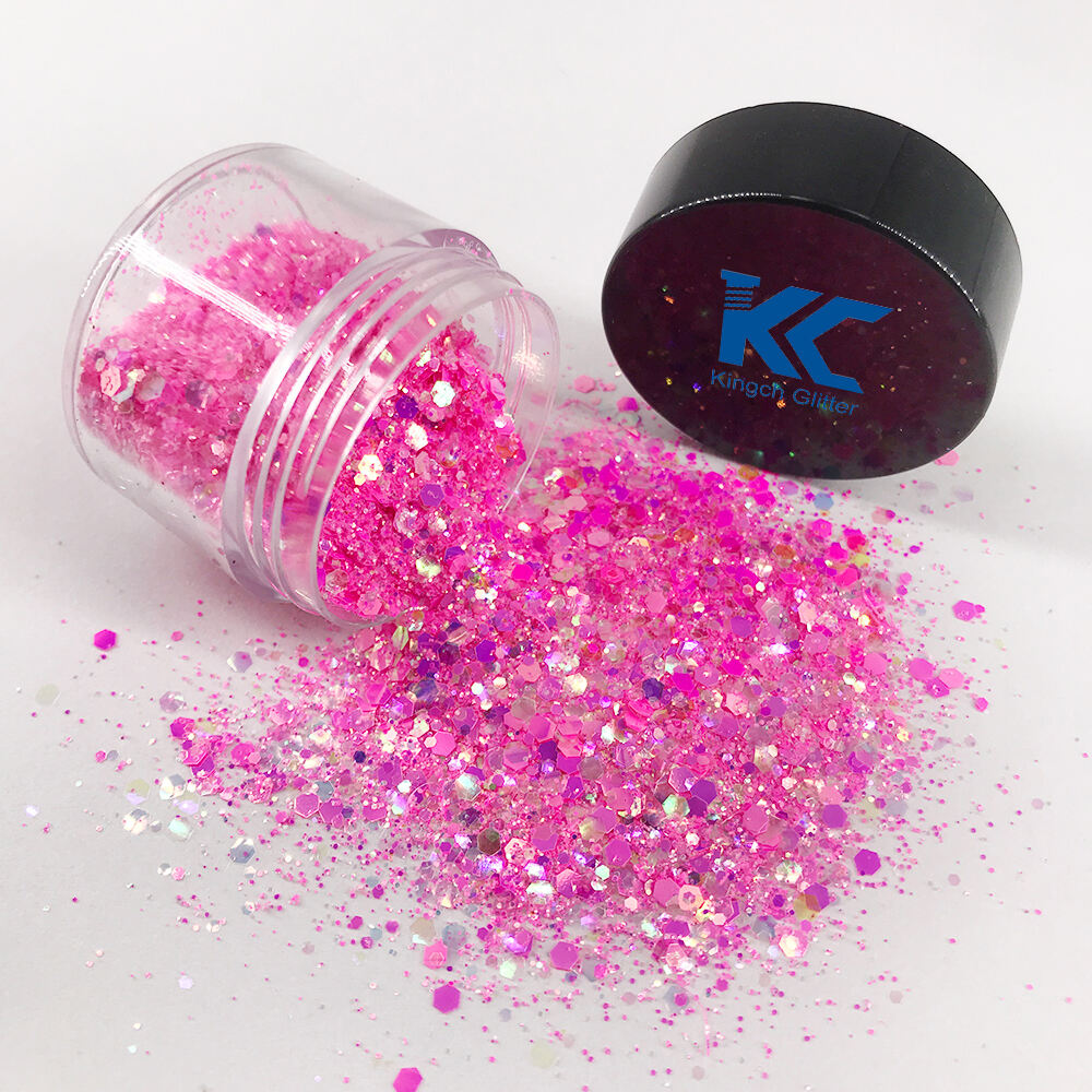 Hot pink Chunky glitter pot for Nail Face body &Crafts manufacture