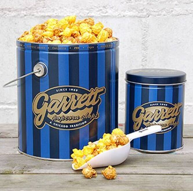 Christmas Gift Metal  Food Popcorn Bucket Tin Containers Handle Bucket Tin Can For Popcorn Packaging manufacture