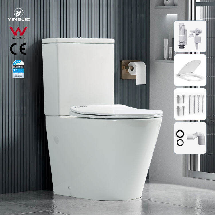 Wholesale Factory Watermark newest useful Commode Ceramic UF Seat Rimless Two Piece Toilet