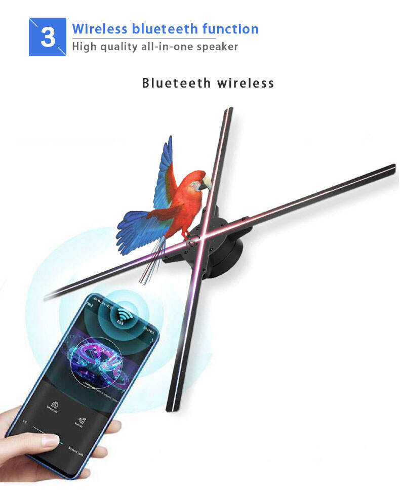 2024 New 4-Blades 100cm Holographic LED Fan WiFi Digital 3D Hologram Advertising Equipment Genre manufacture