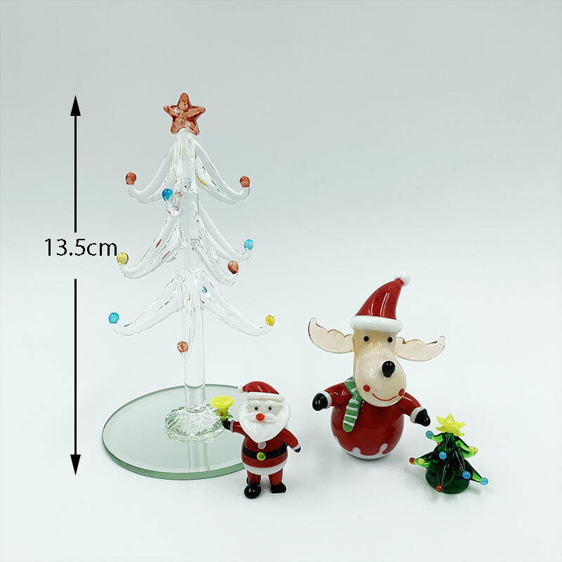 Handmade Art Murano Blown Glass Christmas Ornaments Decorations Christmas Tree For Tabletop Decoration supplier