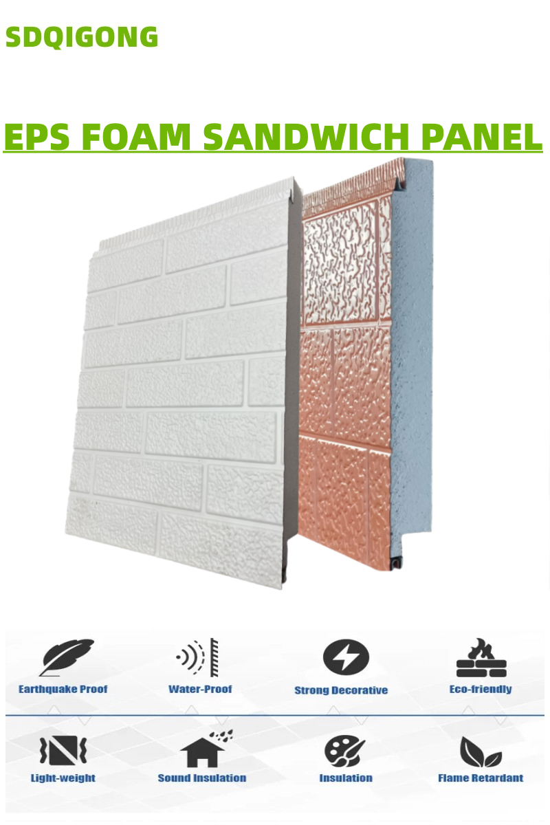 Light Weight Thermal Sandwich Panel Insulated exterior wall insulation panel EPS sandwich panel For Wall Decoration manufacture