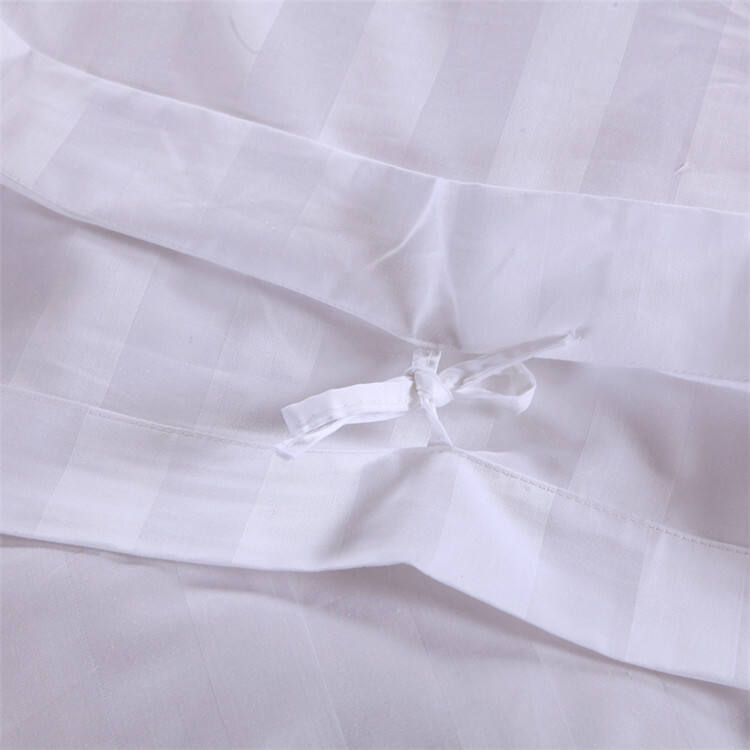 3cm Stripe Hotel Hospital Bed Sheets Soft Breathable White 100% Cotton Woven 40 Plain Machine Washable or Hand Wash 130 * 70 manufacture