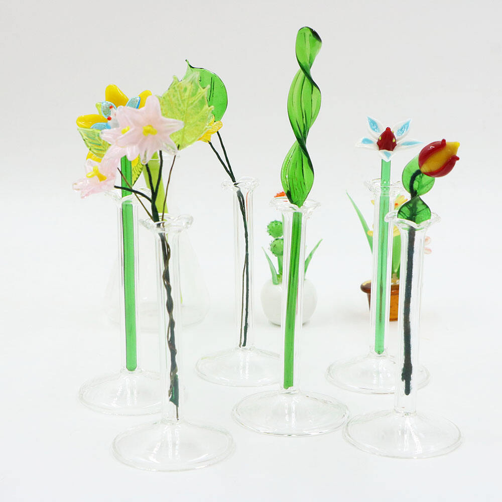 Wholesale  Handmade lampwork borosilicate glass plant vase transparent glass clear vase for flowers supplier