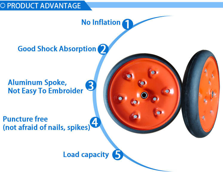 New 13-Inch Solid Rubber Wheels for Woodwood Trucks Wheelbarrows Trolleys Industrial Machinery for Warehouse Use details