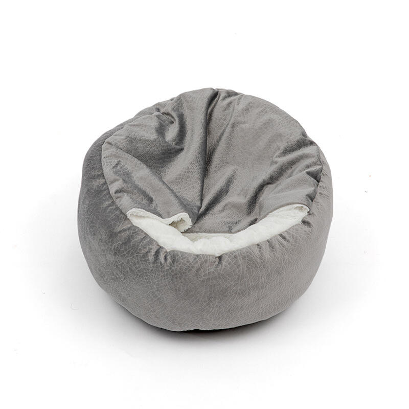 Luxury PV Fleece Inner PP Cotton Soft and Warm Comfortable Sleeping Cushion Donut Shape Washable Pet Dog Bed with Blanket factory