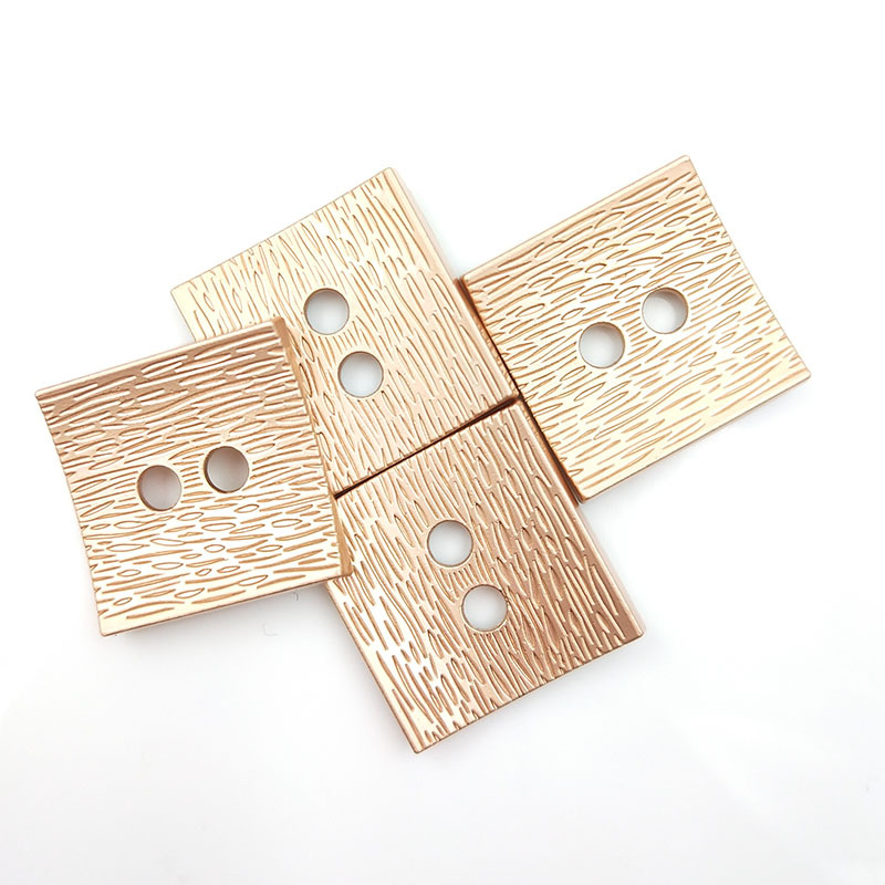 Custom 2 holes metal zinc alloy square sew on button