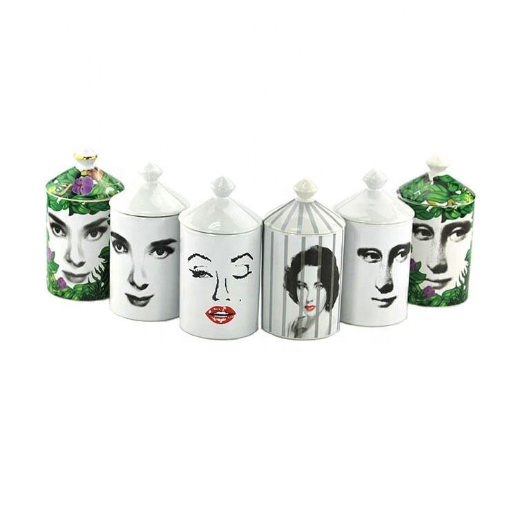 Custom candle containers wholesale candle vessels home deco ceramic candle jars with gift box supplier