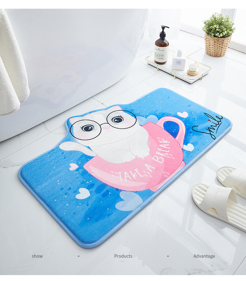 YFL Bathroom Floor Mat Non Slip Bathroom Rugs Quick Dry Bathroom Super Absorbent Anti Slip Memory Foam Bath Mat details