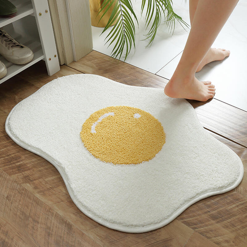 100% polyester Factory Price High Water Absorption Kids Rugs Cartoon Carpet Egg Shape Design Soft