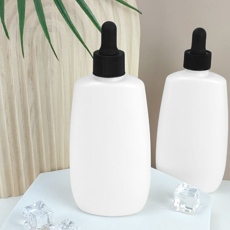 HDPE white dropper skin care product plastic bottle