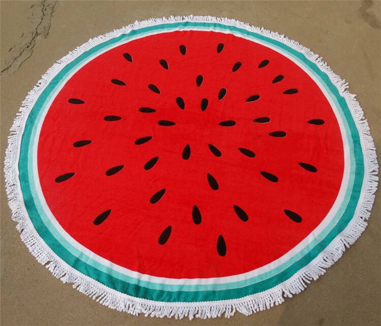 High quality Sublimation digital printing large round printed beach towel details