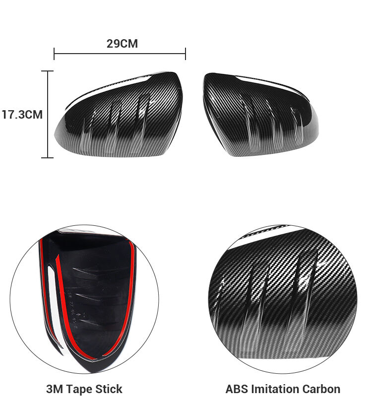 Car Exterior Decoration Accessories Side Door Mirrors Straps ABS Imitate Carbon Rear View Mirror Cover For BYD Yuan Plus ATTO 3 supplier