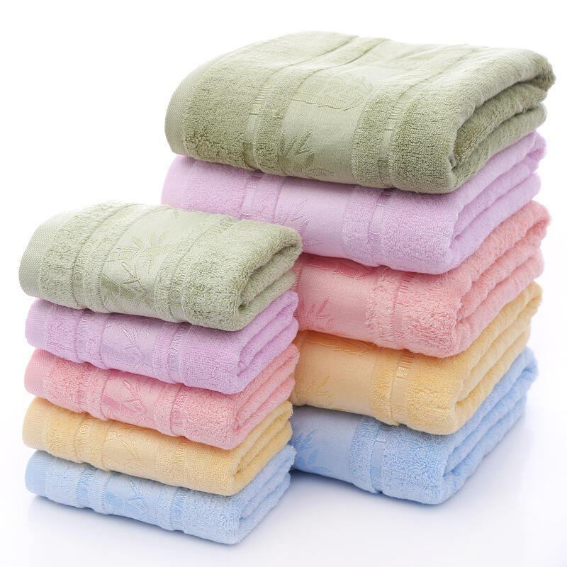 Wholesale organic bamboo fiber towels or custom towels logo embroidery durable absorbent soft towels supplier