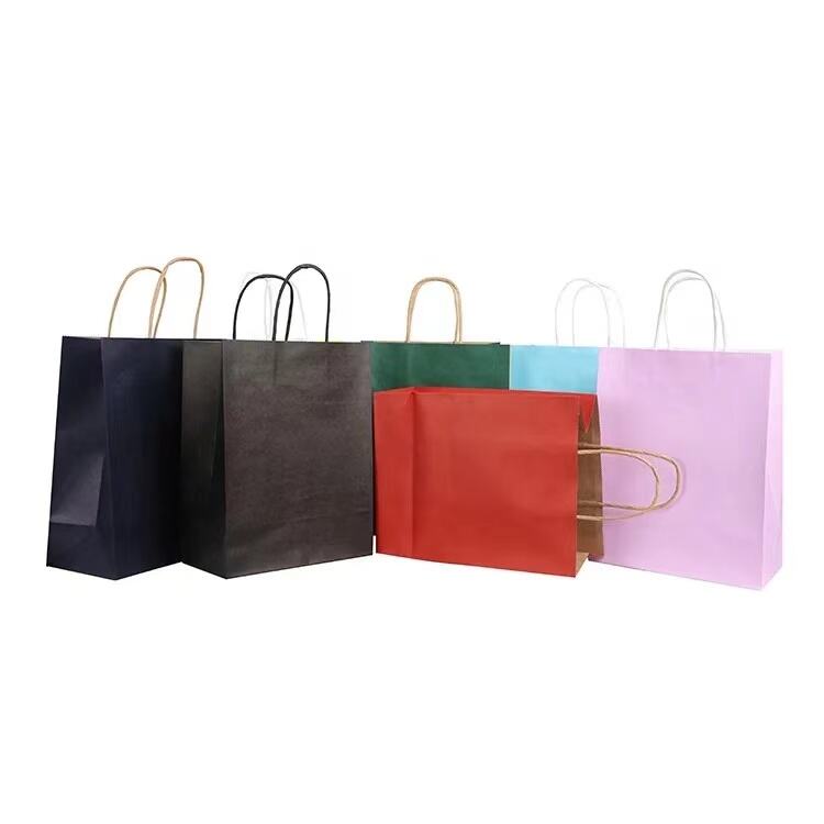 Luxury Custom Size Package Paper Handle Paper Bag Kraft Paper Shopping Bag factory