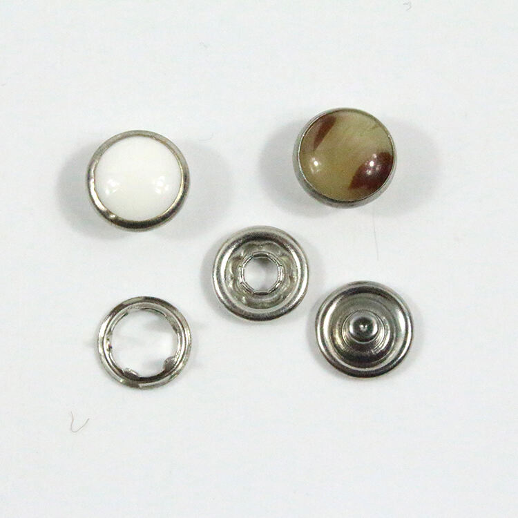 9.5mm 4 parts metal brass prong ring snap button