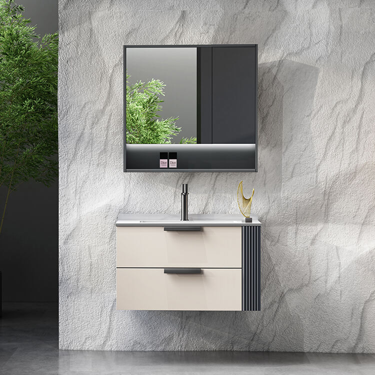 wall mounted vanity wash basin bathroom cabinets with mirror and sink factory