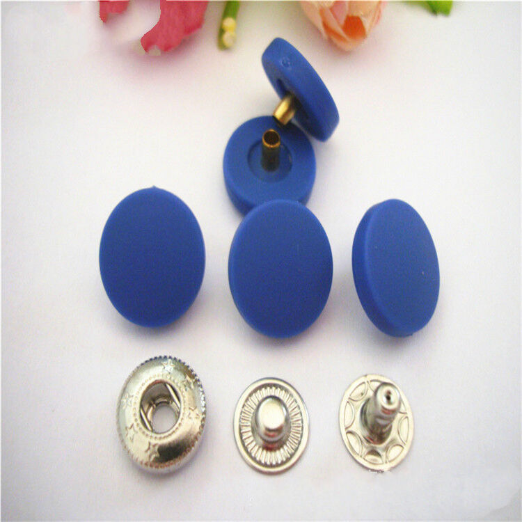 Fashion 4 part colorful rubber painted spring press brass metal snap button