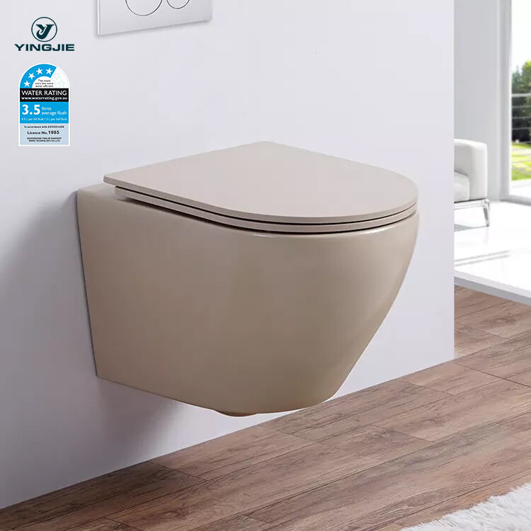 Customization design ceramic bathroom matte color one piece wall mounted wc wall hung toilet