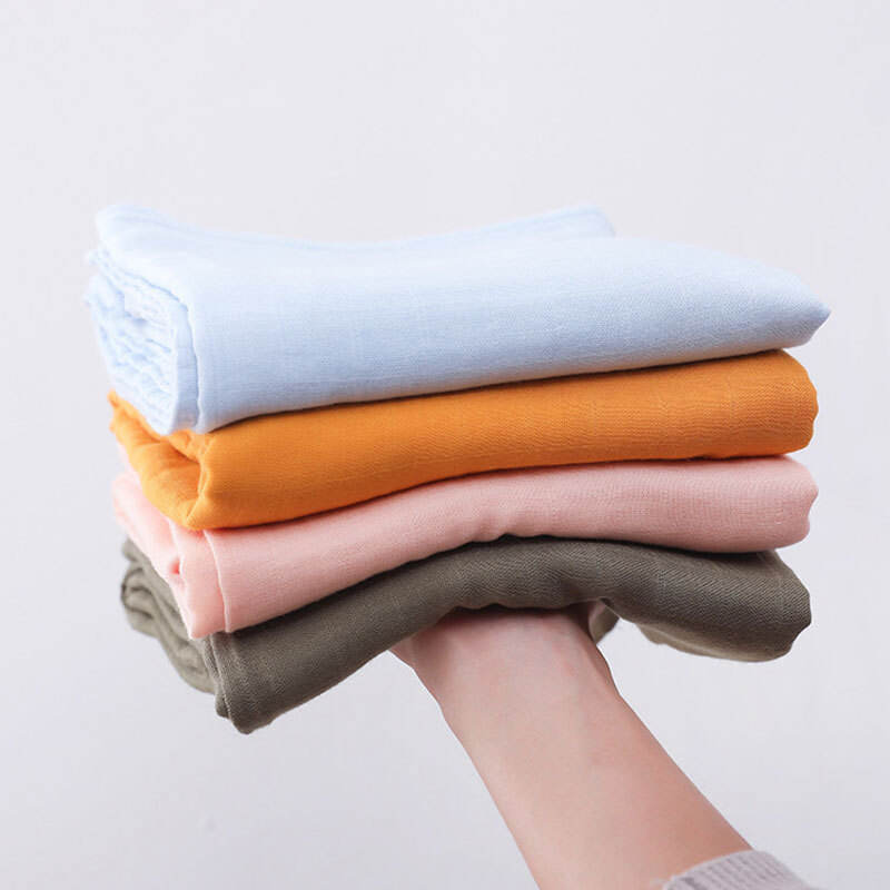 Organic Newborn Solid Bamboo Cotton Baby Blanket Multi-use Baby Muslin Swaddle manufacture