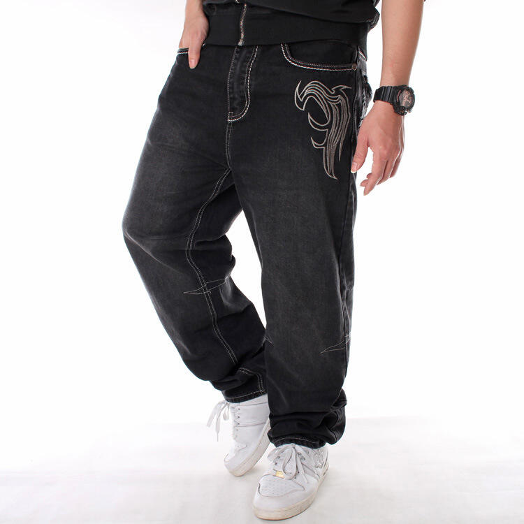 Plus Size Men's Jeans Hip Hop Skateboard Baggy Jeans Men Plain Fashionable Jeans Pants For Men European Brands supplier