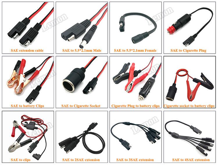 14AWG 2Pin SAE Male Connector to SAE Socket Extension Cable For Auto Battery Charger supplier