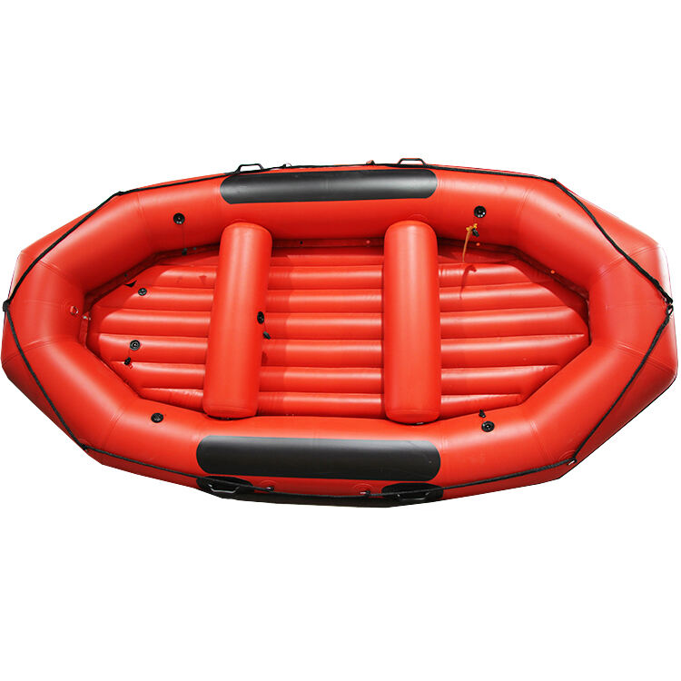 Inflatable Raft 410 380 1.2 PVC Low Price Pontoon Boat Rubber Pack Raft Boat factory