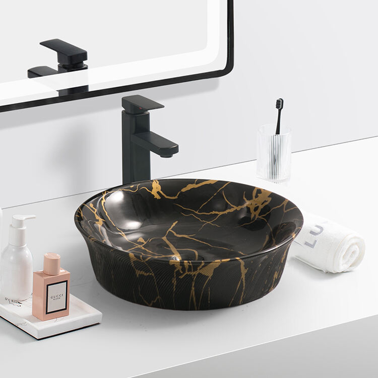 countertop marble sink bathroom ceramic art marble hand wash basin details