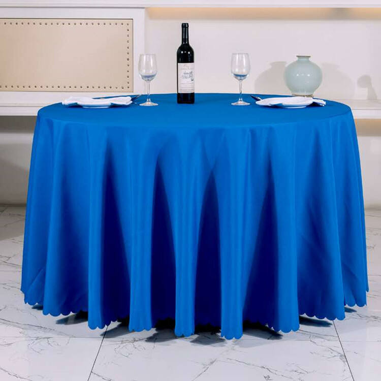 Custom hotel /party/wedding round table cloth pvc table cover 100% Polyester manufacture