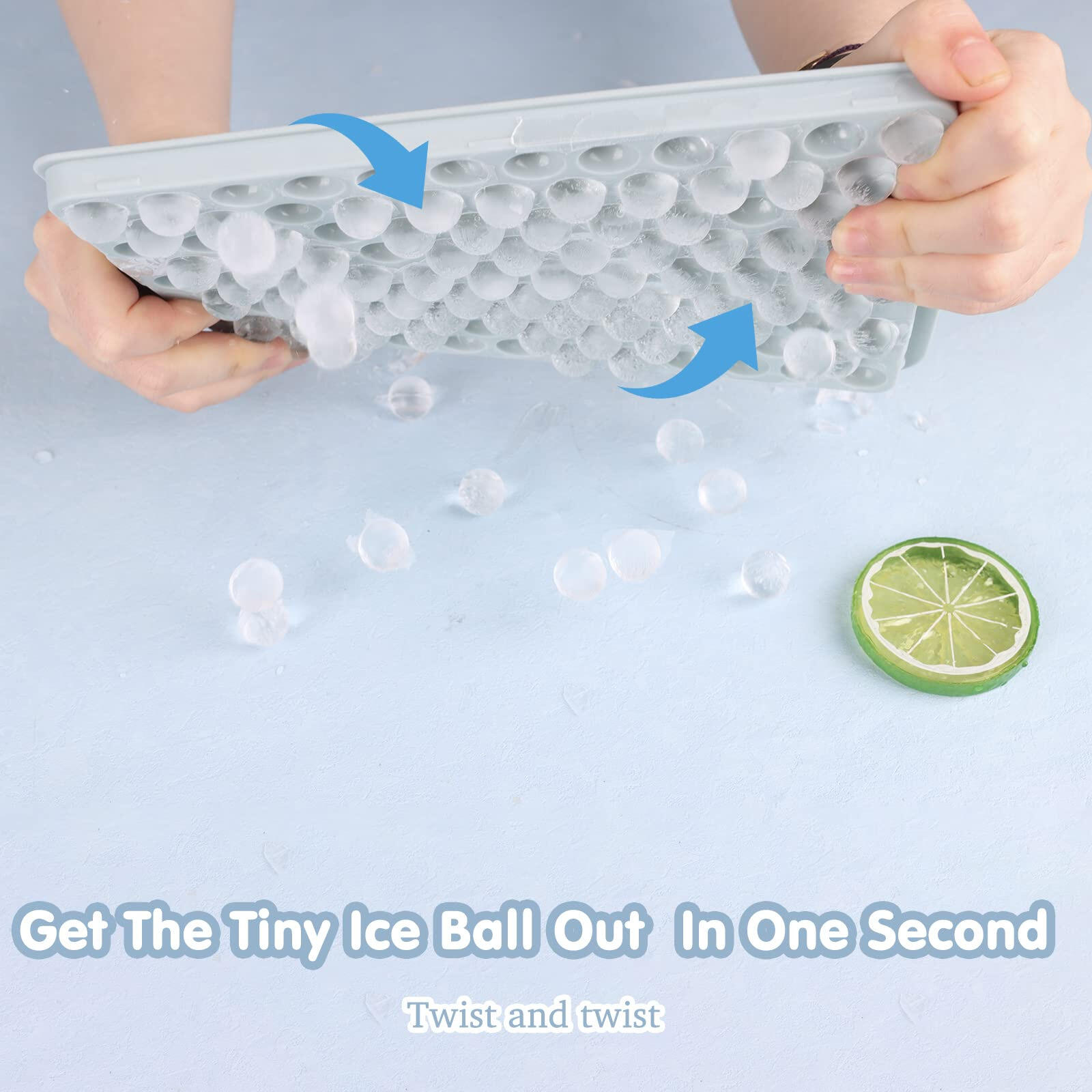 Small Silicone Ice Cube Tray with Lid and Box 104 round Ice Tray for Ice Cream Makers supplier