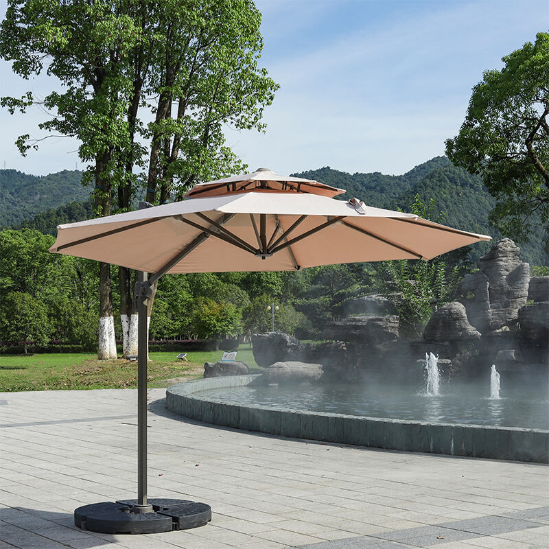 Cantilever outdoor Parasol 3m Patio Umbrellas in stock Outdoor Furniture Garden Double Canopy Umbrella manufacture