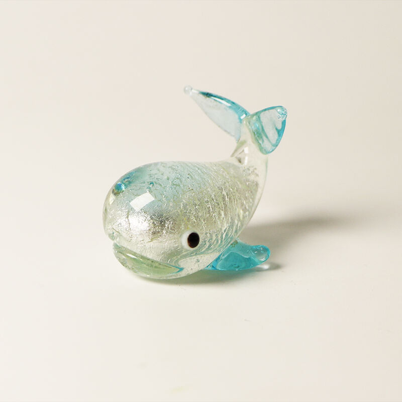 Factory OEM ODE Miniature Animals Murano Glass Dolphin Figurines for Household decoration details