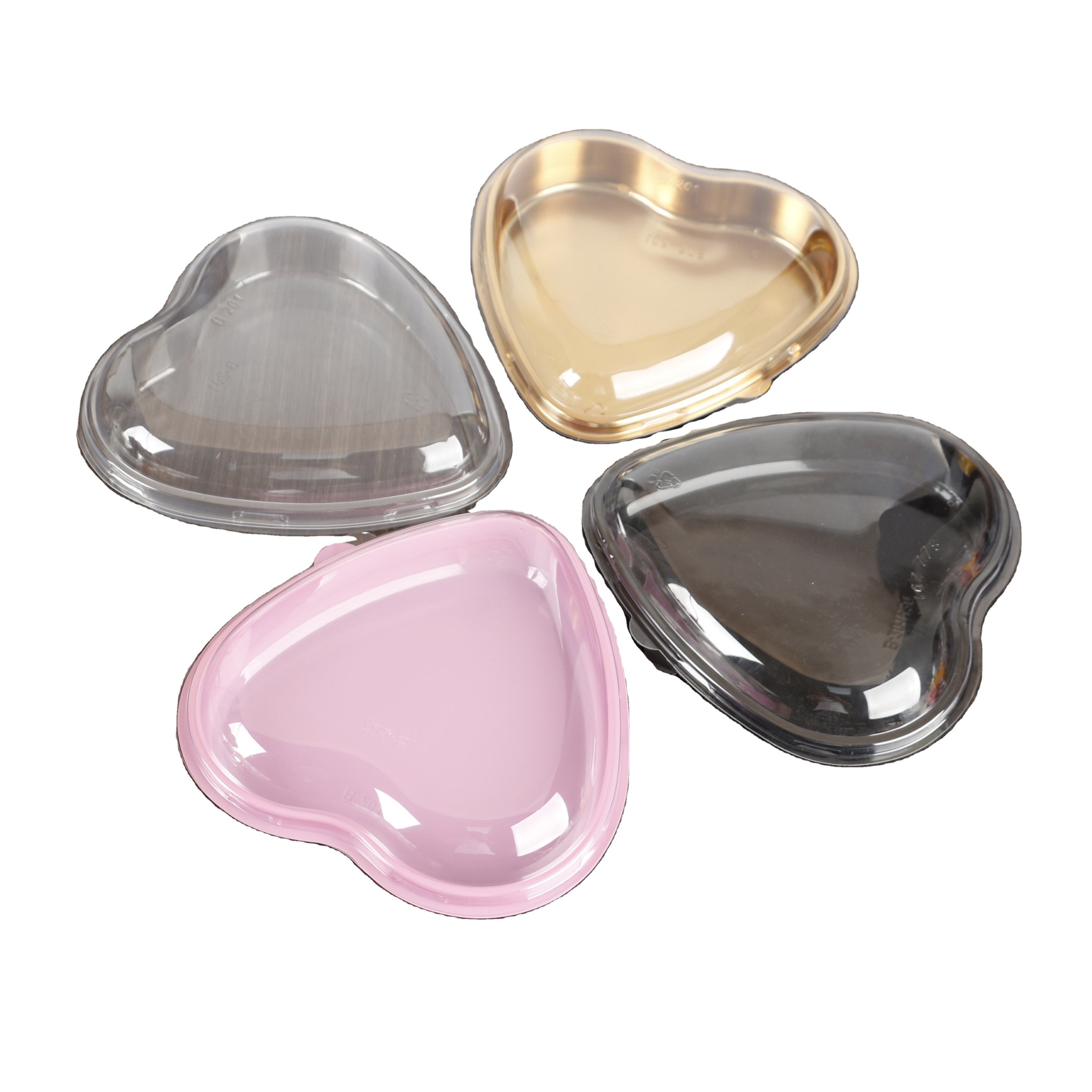 Competitive price and hot selling heart-shaped box with clear lid as gift box for packaging fruit candy cake sushi details