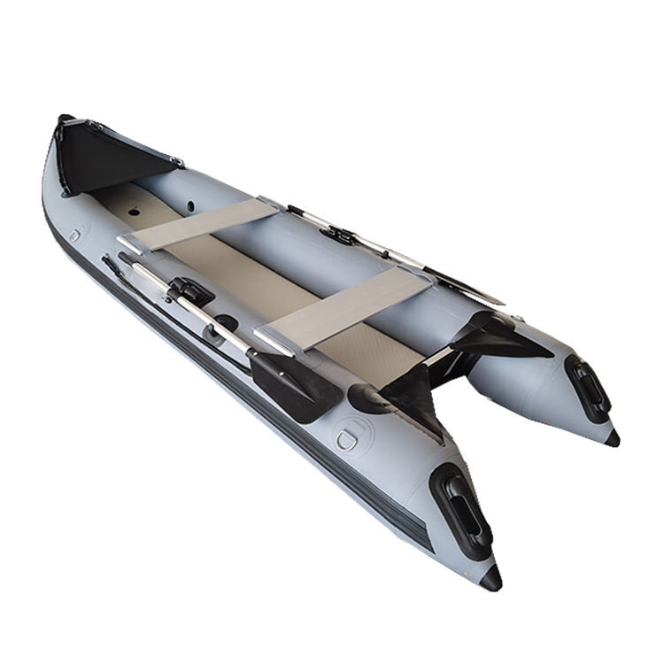 4.3m black fishing boat kaboat 430 3 people inflatable boat for lake river sea kayak manufacture