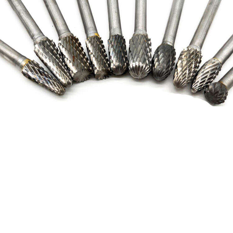 GuHua 10pcs 6mm Tungsten Steel Carbide Grinder Bit Tool Double-groove Rotary File Burr Grinding Heads Set factory