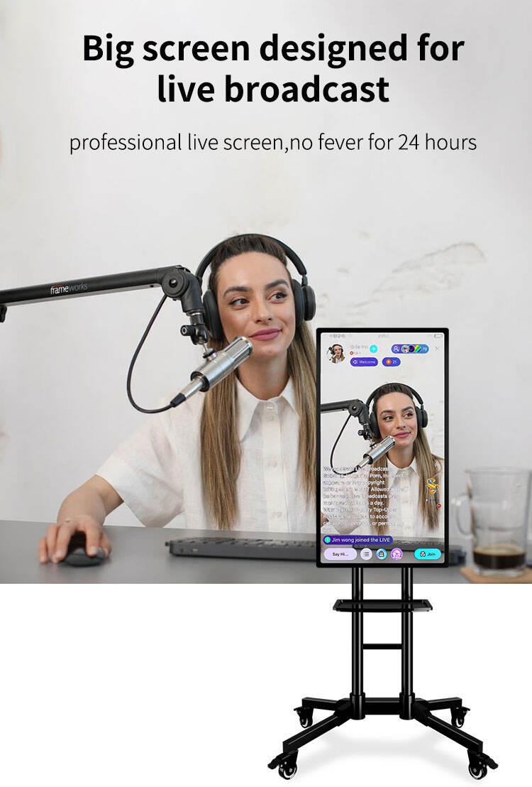 Support 32 43 49 55 Inch Internet Mobile Live Interactive Broadcast Screen Live Broadcasting Video Live Streaming Equipment supplier