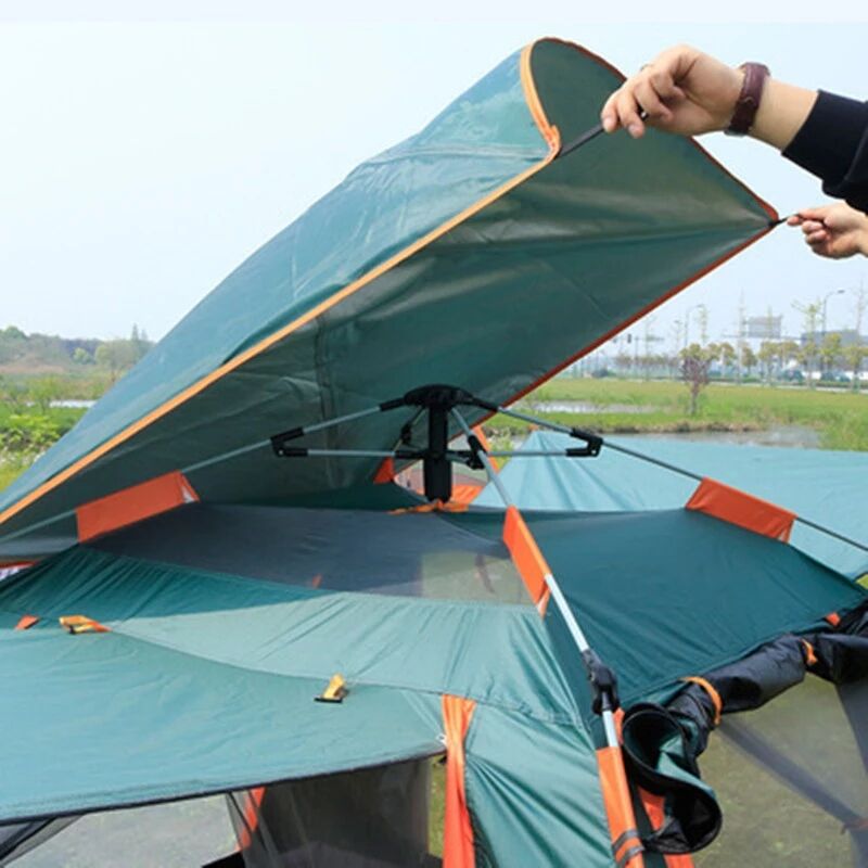 Outdoor high window four-sided tent rain-proof multi-person camping automatic speed open beach tent manufacture