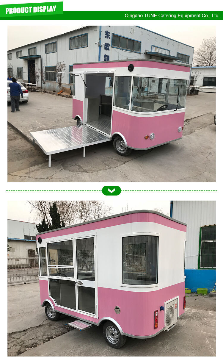 TUNE Electric Ice Cream Food Car Taco Truck Hot Dog Food Cart dengan kilang Panel Suria