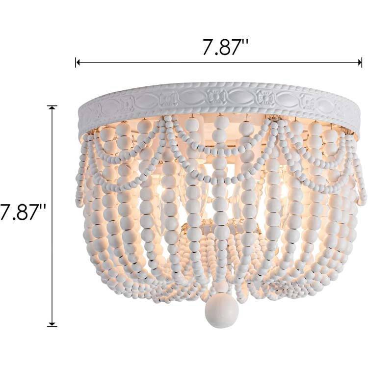 Bohemian Style Vintage Rustic Hotel Room Design Boho E12 Wood Base Beads Recessed Ceiling Light details