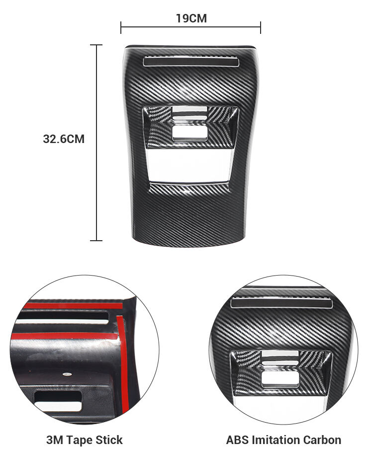 ABS Imitate Carbon Car Interior Accessories Rear Air Conditioning Vent Outlet Cover Decoration Trims For BYD ATTO 3 Yuan Plus factory