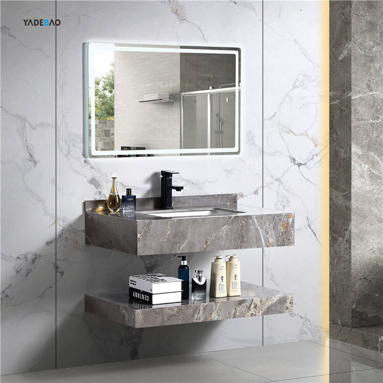 Wall Mounted Marble Sink Large Vanity Wall Hung Marble Wash Basins Artificial Stone Bathroom Sink details