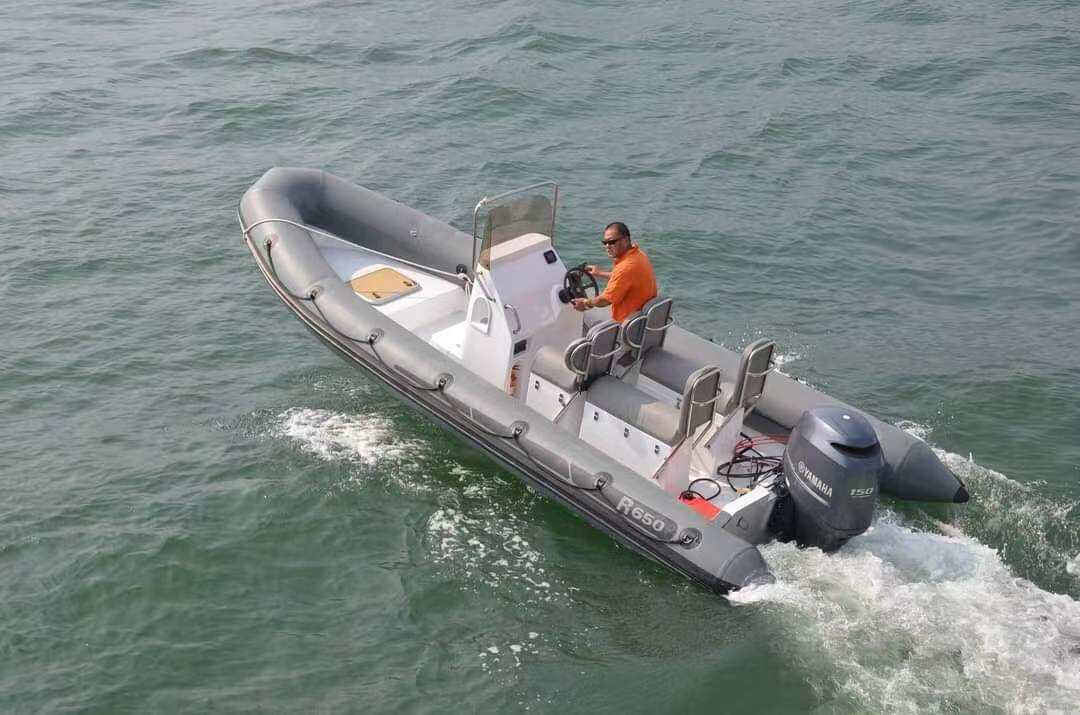 Customize 21.5ft Ocean Rib Boat Inflatable 6.5m Hydraulic Steering Center Console French Orca Hypalon Rib-650 supplier