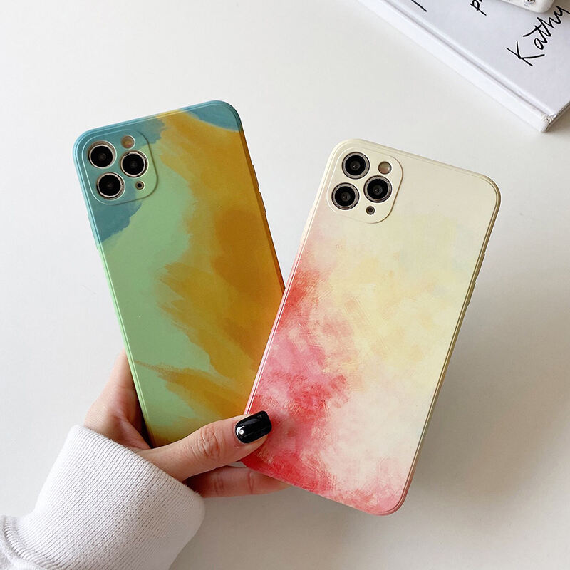 Mobile Cell Phone Back Cover Case Protective Watercolor Painting Phone Case for iPhone 13 12 Pro Max 12 Mini 11 Pro XS Max XR X supplier