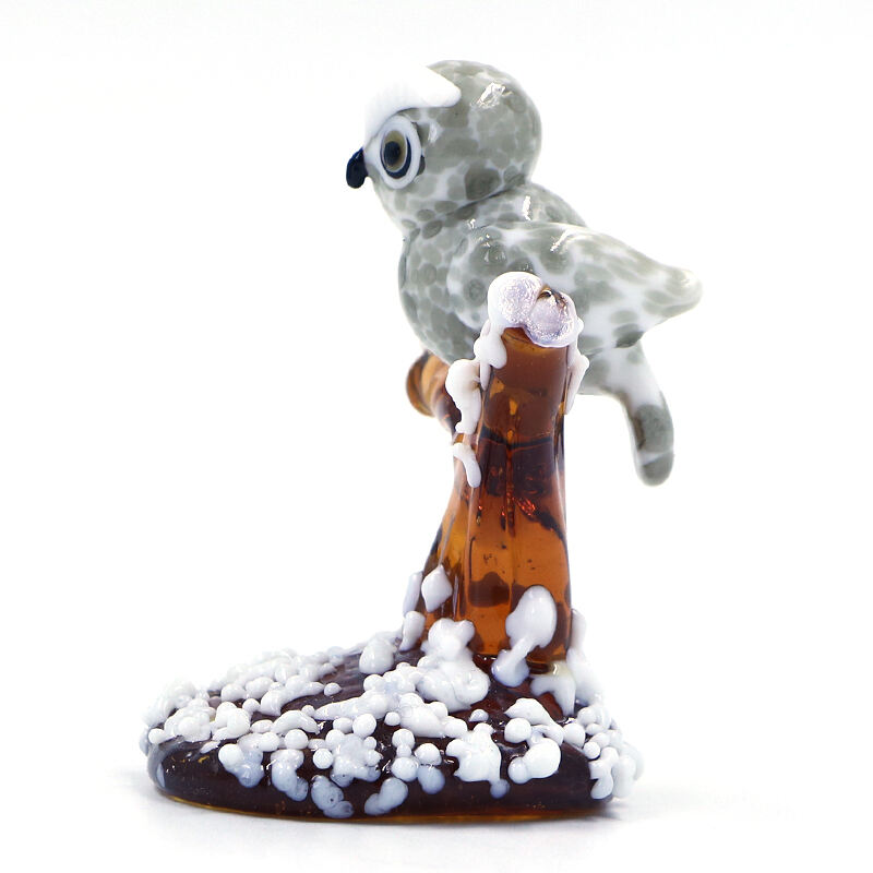 Factory Wholesale Custom Size Color  Murano Glass Figurine Owl Animal Glass Home Decor supplier