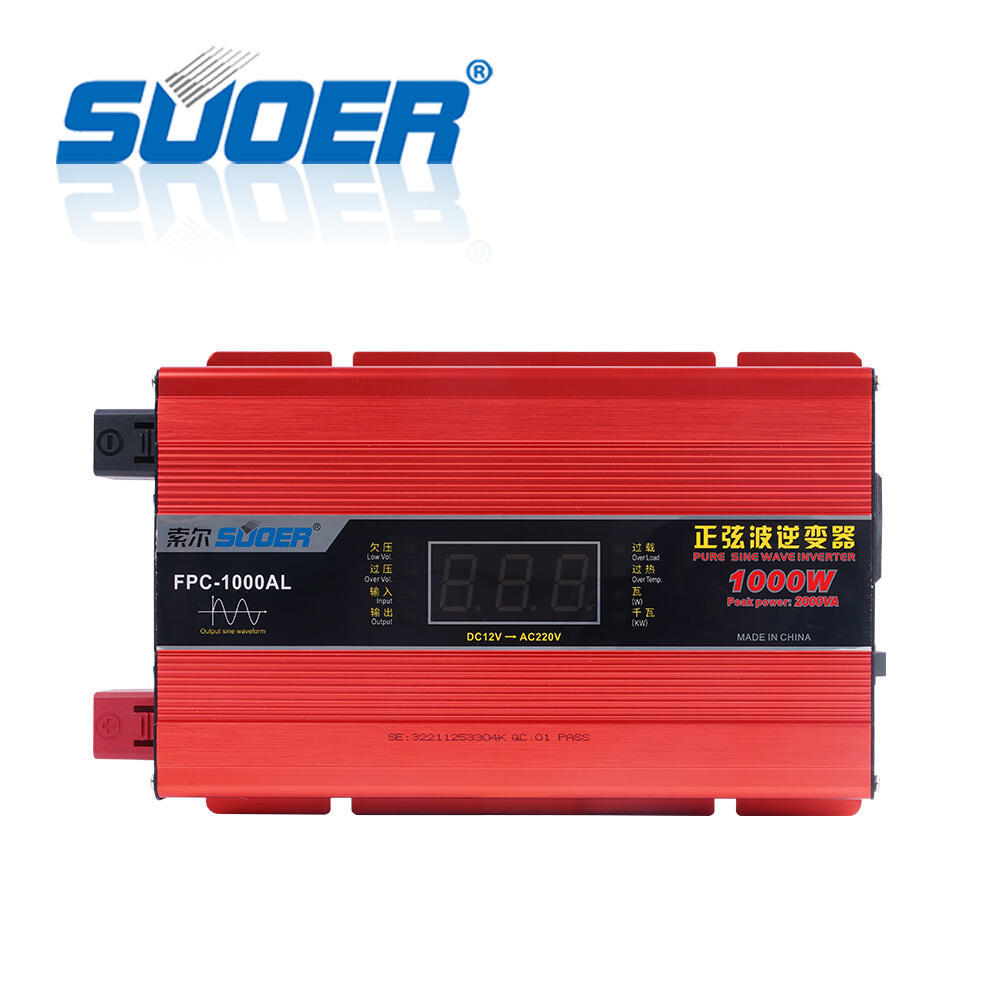 Suoer DC to AC 12v 220v 1000 Watt 1000W Pure Sine Wave Inverter