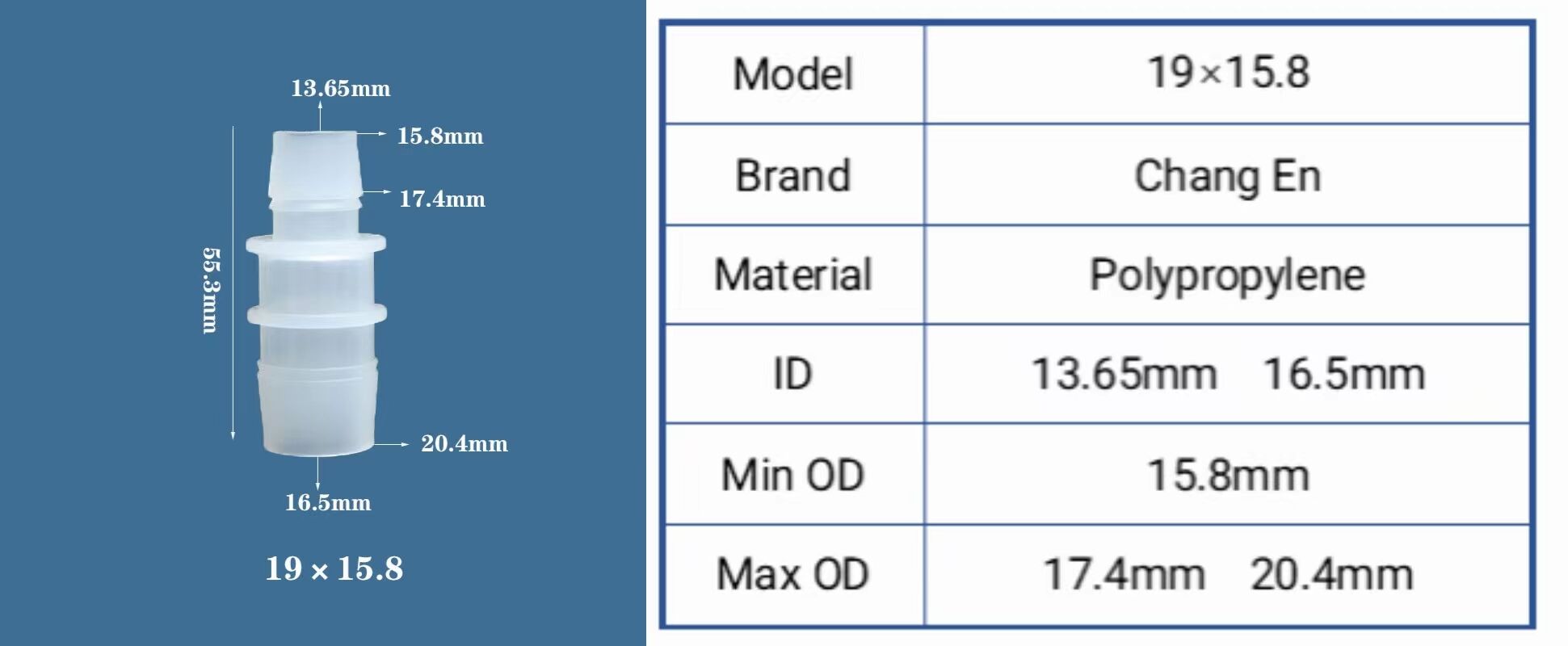 Chang En Variable diameter straight through Medical grade direct access Straight connector factory